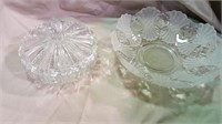 Glass candy dish with lid and bowl