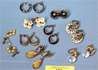 Nine Sets Of Earrings Clip On And Screw On Napier