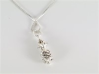 STERLING SILVER PINEAPPLE CHARM W CHAIN