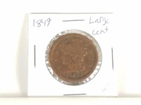 1849 CORONET LARGE CENT COIN