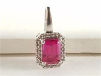 STERLING SILVER RUBY? PENDANT