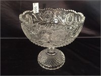 Heavy Cut Crystal Compote - 9"Dia. x 8" Tall