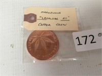 1 oz Copper Coin Mariuana "Legalize It"