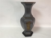 Large Pewter & Brass Vase - 19" Tall