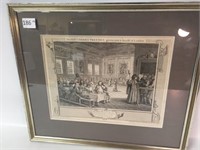 Early Framed Engraving by William Hogarth-18"x20"