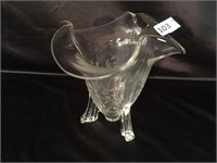Etched Glass Footed Vase - 8" Tall