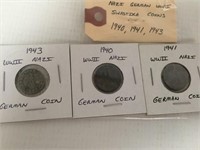 1940, 1941, 1943 Nazi German Coins