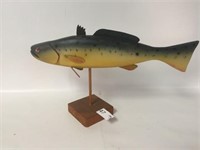 Carved Handpainted Fish w/Stand - 15" Long