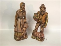 Pair of Ceramic Figurines - 10" Tall ea.