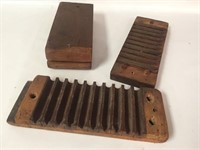 2 Sets of Wood Candle Molds-(1) 12" Long &