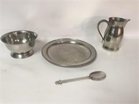 Lot of 4 Pewter by Woodbury - (1) Spoon,