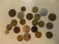 22 pieces de monnaies et jetons