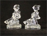 Pair Of Girl Glass Book Ends
