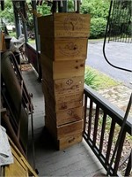 8 wooden wine crates