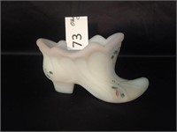 Handpainted Glass Shoe, Fenton - 6" Long