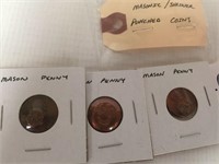 Lot of 3 Mason/Shriner Punched Coins