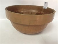 Glazed 9" Pottery Bowl, Marked USA