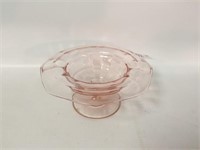 Pink Depression Glass Bowl - 7" Dia x 3" Tall