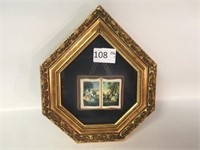 Gold Gilt Framed Art - 10" Tall