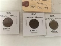 1875, 1906, 1915 German Coins
