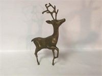 Brass Deer Sculpture - 15" Tall