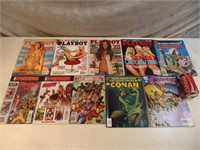 Lot de 10 revues Playboy et autres