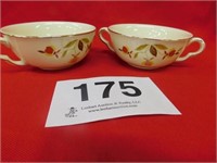 Jewel Tea Autumn Leaf 2 cream soup bowls
