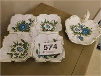 2 Italian accent serving dishes, one 4 square