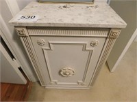 Faux marble top laundry cabinet w/ pull out