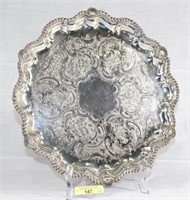 Footed Silver Plate Tray