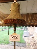 Cute metal shade accent lamp w/amber beads on