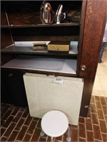 Metal folding table - small round bath stool