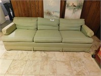 Vintage Henredon mint green 3 cushion couch