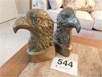 Pair of large brass hand crafted Eagle head book