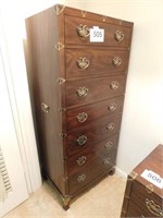 Henredon 7 drawer vertical chest, butterfly metal