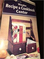 Wooden recipe and cookbook center in box