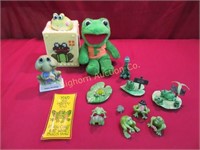 Frog Collection; Figurines, Tissue Holder, Plush