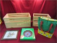 Wooden Crates, Soft Side Cooler, Wind Spinner,