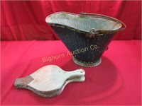 Vintage Coal Bucket, Bellow Missing Brass Tip