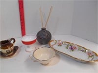 Lenox Tea Cup and Nippon Flowered Platter and