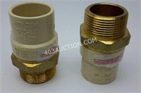 2 Male Adapter Brass Threaded to CPVC 1 - 1/4"