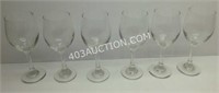 Lot of 6 Tall Wine Glasses Large 14oz Size