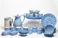 Assorted Blue & White Spatterware, incl. Stangl