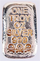 Coin 1 Ounce .999 Silver Skull & Crossbones