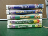 5 SEALED NEW WALT DISNEY MATERPIECE VHS TAPES