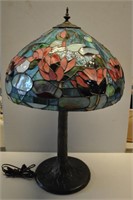 Huge Tiffany Style Floral Lamp 32"