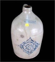 H. Cowden, Harrisburg #3 stoneware jug with cobalt