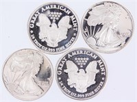 Coin 4 American Silver Eagle 1/4 Ounce Rounds