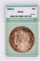 Coin 1885-O  Morgan Silver Dollar Graded MS66 NC