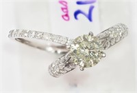 #50 White Gold Diamone Wedding Ring Set
